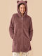 Noidinotte Winter Women's Burgundy Robe