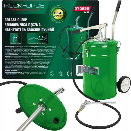 Rockforce Handbetriebene Fettpresse 25kg Professionelles Schmierwerkzeug