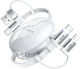 Lisen Подвижен / Джоб USB към Type-C / Lightning Кабел Бял 1m YL0123030001