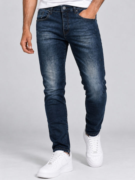 Herren Jeanshosen Slim Fit Blau Schwarz