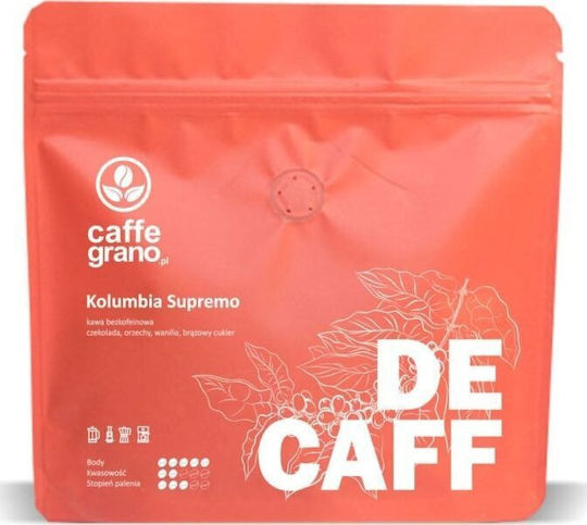 Caffe Grano Espresso Decaffeine Arabica Chocolate Coffee Grains 250gr