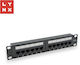 Patch Panel Ungeschirmt für Rack 10" 12 Anschlüsse cat6 Schwarz