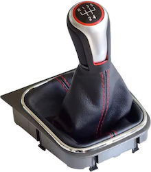 Leather Luxe Leather Shift Boot Aluminum 5-Speed Gear Knob Volkswagen Golf 5 6 Jetta Zgear-vw-19
