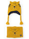 Kinder Beanies Set Gestrickt Gelb