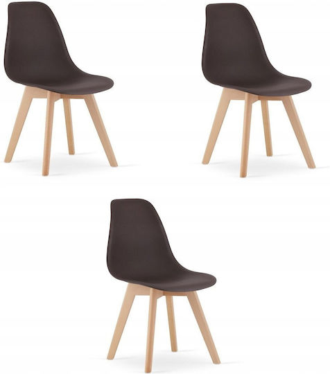 Dining Room Chairs 60x50x50cm 3 Pieces Brown