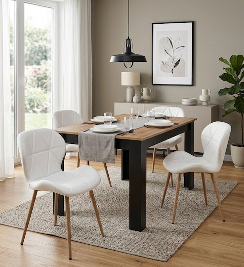 Kitchen Chairs With Artificial Leather Upholstery White 2 Pieces 61x52x41cm
