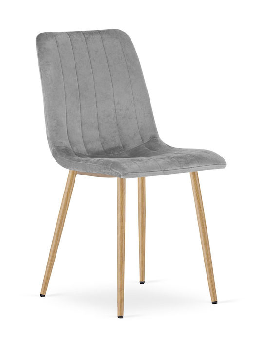 Lava Scaun Sala De Mese Catifea Gri 61x52x92cm
