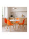 Dining Room Wooden Orange Chairs 2 Pieces
