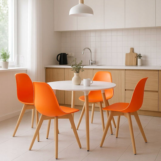 Dining Room Wooden Orange Chairs 2 Pieces Dining Room Wooden Orange Chairs 2 Pieces