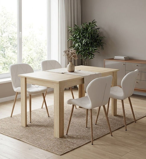 Dining Chair with Artificial Leather Upholstery White 52x47x46cm