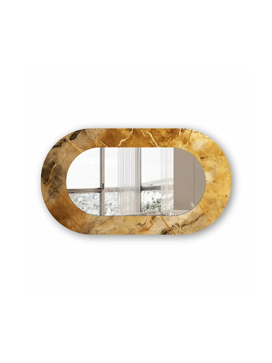 SteweHome Wandspiegel Oval mit Gold Glas Rahmen...