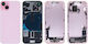 Apple Iphone 15 Full Housing All Parts Vibra Nfc Charging Connector Power Volume Flash Flex Sim Tray Pink Grade A