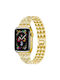Apple Watch 42 44 45 46 49mm Xdfind Five Beads Full Diamond Metal Каишка Златиста