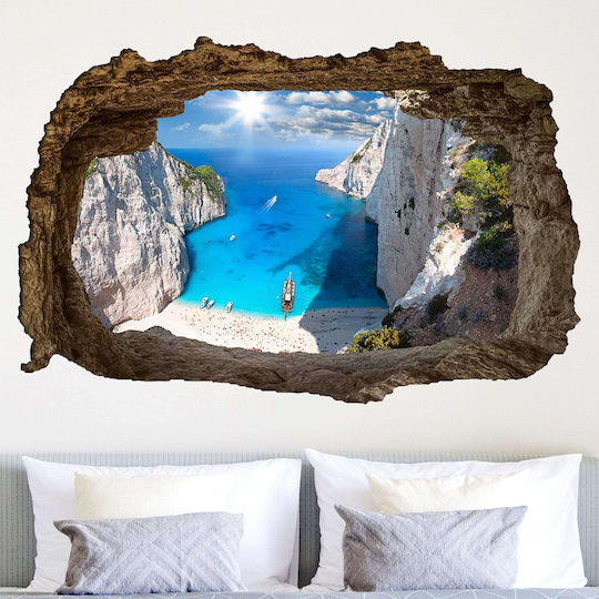 Dreidimensionales Wandsticker & Wandgemälde Zakinthos Schiffswrack 60x90cm