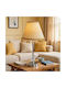 Crystal Table Lamp for E27 Fitting with Yellow Shade and Silver Base
