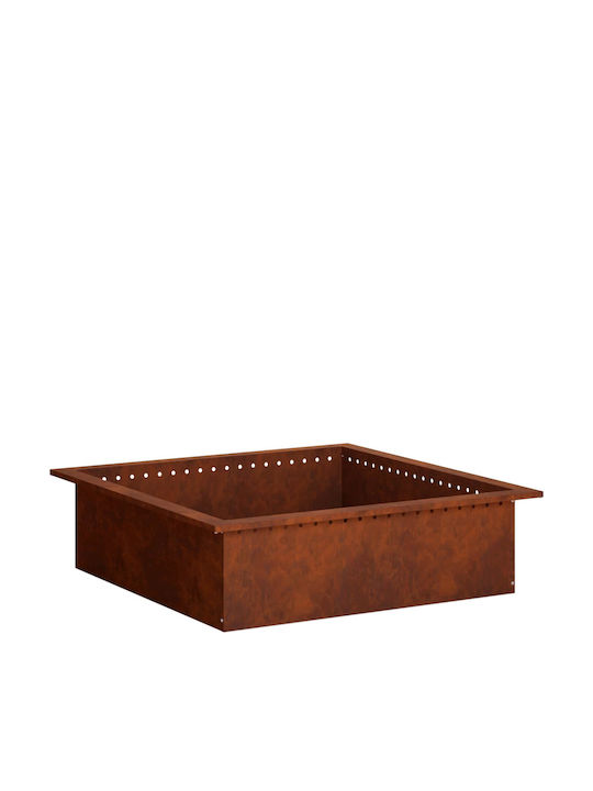 vidaXL Șemineu De Exterior Metalic Gri 80x80x25cm