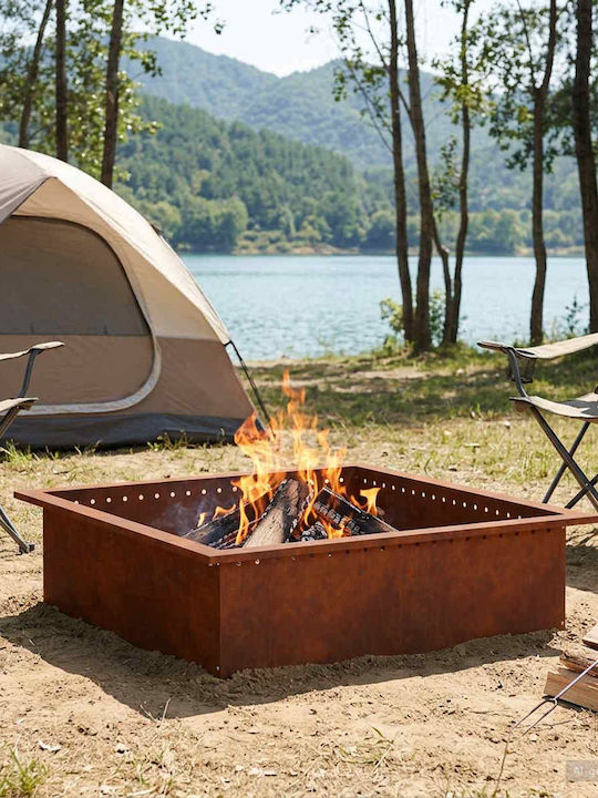 vidaXL Feuerstelle Draußen Metallisch Grau 90x9...