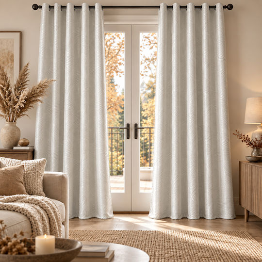 My Home Luxury Curtain With Grommets White 270x270cm
