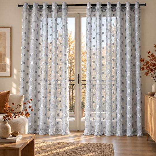 My Home Luxury Завеса с Копчета Сива 270x270см