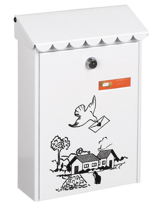 Viometal Cutie Poștală De Exterior Metalică În Culoare Albă 21.5x6.8x30cm 310L