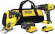 Stanley SFMCK212D2S Set Mașină de Găurit și Jigsaw 18V cu 2 Baterii 2Ah și Husă