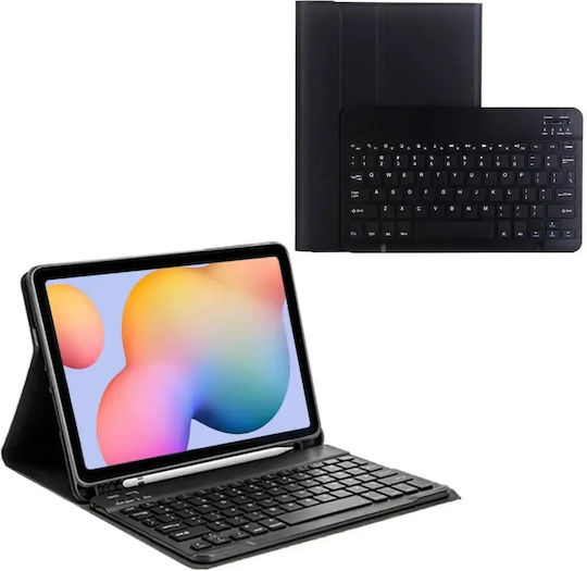 Strado Флип Капак С Клавиатура Черен (Samsung Galaxy Tab S6 Lite)