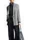 Emporio Armani Дамско кожено сако Сив