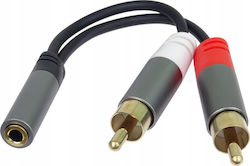 PremiumCord 3.5mm female σε RCA 2x male