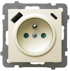 Ospel Single Walled Power Socket Ecru