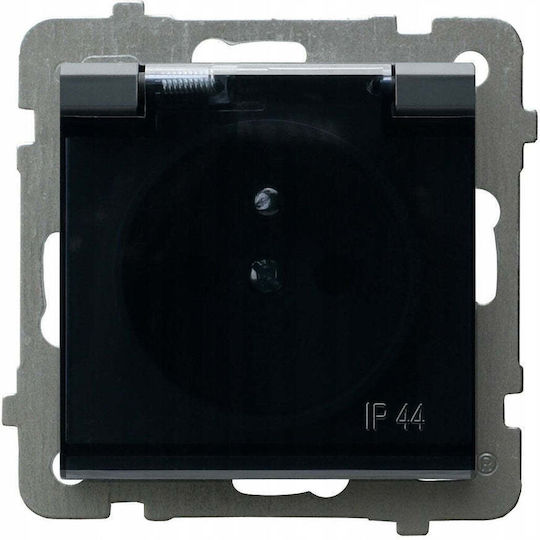 Ospel Sonata Single Flush-Mounted Power Socket with Transparent Lid