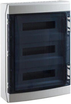 Elettrocanali Wall Mounted Waterproof Electrical Fuse Box 3 Rows 18 Elements