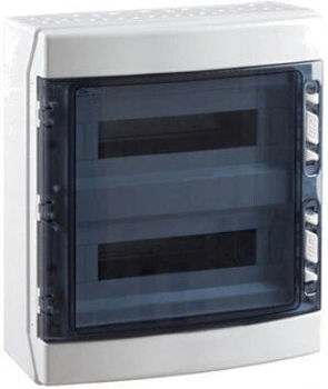 Elettrocanali Wall Mounted Waterproof Electrical Fuse Box 2 Rows 18 Elements