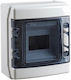 Elettrocanali Wall Mounted Waterproof Electrical Fuse Box 1 Row 6 Elements