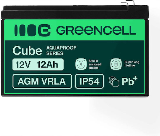 Green Cell AGM12V12AH-J Батерия UPS с Капацитет 12Ah и Напрежение 12V