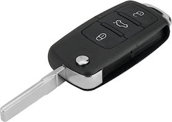 Carcasă Telecomandă Auto 3 Butoane Cu Lamă Inclusă Compatibil Volkswagen Skoda Seat