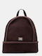 Fabric Fur Women's Backpack Suede Dark Brown