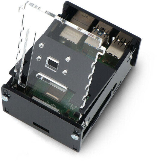 Gravlaser Husă Raspberry Pi 4b Bază Reglabilă Pentru Cameră Neagră