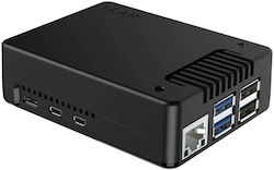 Argon40 Argon Poly+ 5 ABS Калъф с Активно Охлаждане Thrml 30 Mm Raspberry Pi 5 Черен