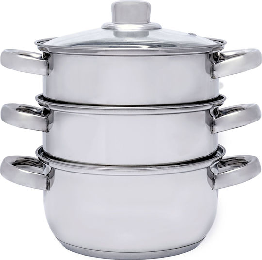 Florina Stainless Steel Shallow Steamer Pot 1.9lt / 18cm