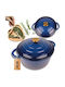 Atusa Gusseisen Töpfe aus Untiefe 5l / 26cm DQ26-blau