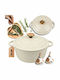Atusa Gusseisen Töpfe aus Untiefe 4lt / 24cm DQ24-Creme