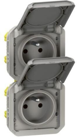 Legrand Plexo Doppelter Steckdose Wasserdicht Grau