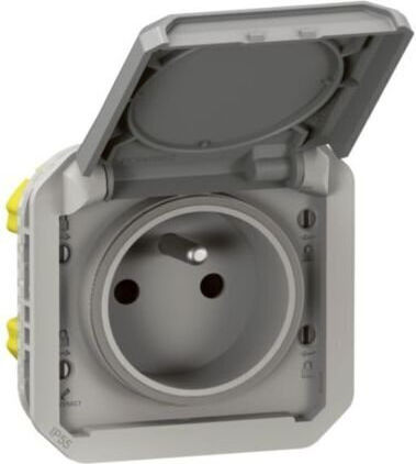 Legrand Plexo Double External Power Socket with Automatic Terminals Grey