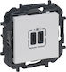 Legrand Niloe Double Flush Mount Power Socket with 2 USB Ports White