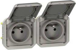 Legrand Plexo Doppelter Steckdose Wasserdicht Grau Legrand Plexo Doppelter Steckdose Wasserdicht Grau