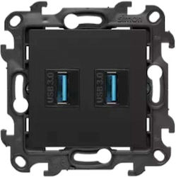 Kontakt-Simon Double Power Socket Black