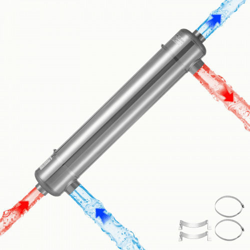 Pool Heat Exchanger Vevor 360k Btu Pool Heater Heat Exchanger 316 Stainless Steel Construction 316 Liters Water Transfer Heating System High Efficiency Spa Hot Tub Indoor Outdoor Silver