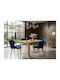 Mango Καρέκλες Τραπεζαρίας Βελούδινες Navy Velvet 2τμχ 61x52x41εκ.