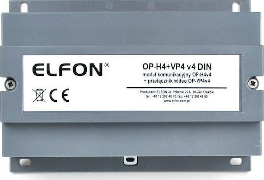 Elfon Optima Op-h4v4 Communication Module Video Door Phone Din Rail