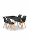 Dining Room Set with 4 Chairs 120x80cm